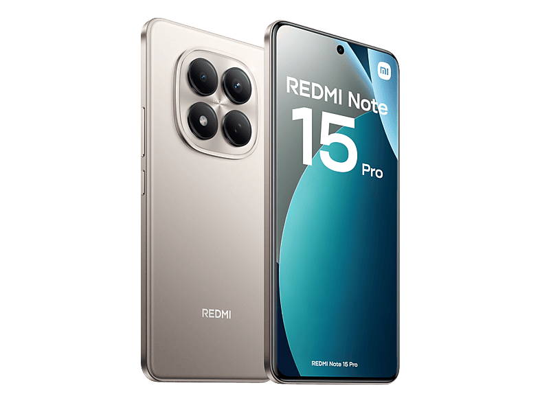 Móvil - Xiaomi Redmi Note 15 Pro, Titanio, 256 GB, 8 GB RAM, 6.77" AMOLED FHD+, MediaTek Helio G200–Ultra, 6500 mAh