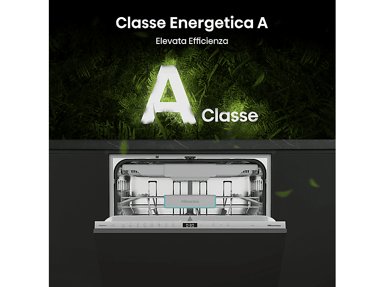 Lavavajillas integrable 60 cm - Hisense 746058, 16 servicios, 8 programas, 59,8 cm, No aplicable