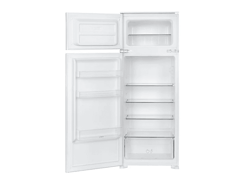 Frigorífico dos puertas - Candy CFBD2450/2ESH, Cíclico, 145 cm, 205 l, Integrable, Estantes de Cristal, Sin panelar
