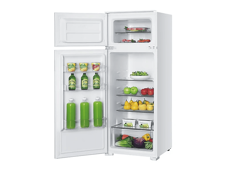 Frigorífico dos puertas - Candy CFBD2450/2ESH, Cíclico, 145 cm, 205 l, Integrable, Estantes de Cristal, Sin panelar