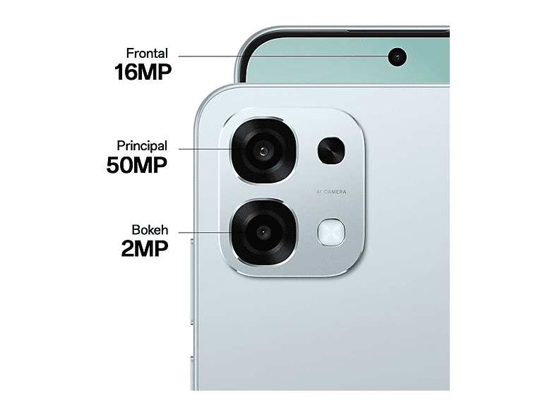Móvil - Oppo A6 Pro 5G, Lunar Titanium, 256GB, 8GB RAM, 6.57" AMOLED, Mediatek Dimensity 6300 (6nm), 6.500mAh, IP69, Pantalla AMOLED 120 Hz