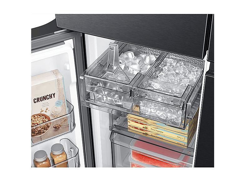 Frigorífico americano - Samsung RF65DG9H0EB1EF, Family Hub 4 puertas, Triple Cooling, 183 cm, 636 l, No Frost, Wifi, Negro