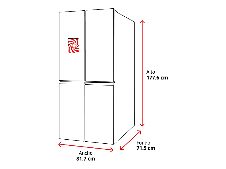 Frigorífico americano - Samsung RF50C530ES9/EF, Twin Cooling Plus, No Frost, 177.6 cm, 495 l, Dispensador agua y hielo, Inox
