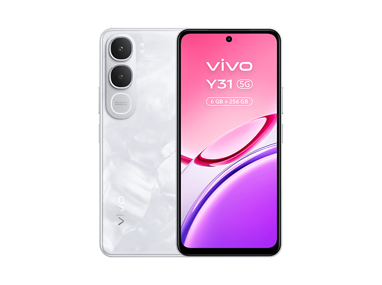 Móvil - Vivo Y31, Marble White, 256GB, 6GB RAM, 6.72" LCD, Qualcomm Snapdragon® 4 Gen 2, 6500 mAh