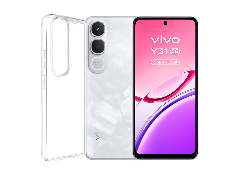 Móvil - Vivo Y31, Marble White, 256GB, 6GB RAM, 6.72" LCD, Qualcomm Snapdragon® 4 Gen 2, 6500 mAh