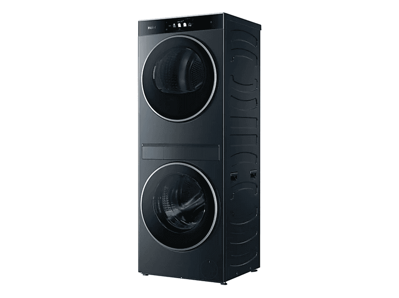 Lavadora secadora - Haier CLC108GNU1, Torre de lavado 10 kg+8 kg, 1400 rpm, Autodosificación, Direct Motion, Antracita