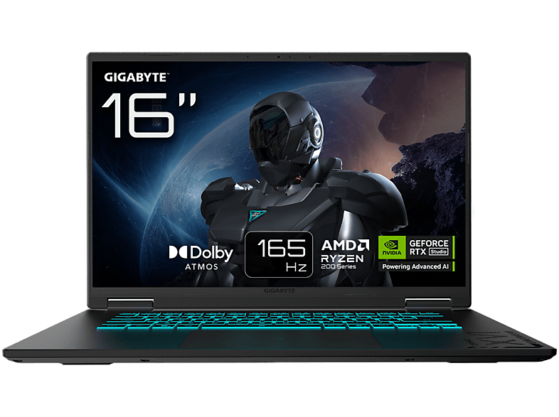 Portátil gaming - Gigabyte GAMING A16 3VHK3ES864SD, 16" WUXGA, AMD Ryzen™ 7 260, 32 GB RAM, 1 TB SSD, GeForce RTX™ 5060, Sin sistema operativo