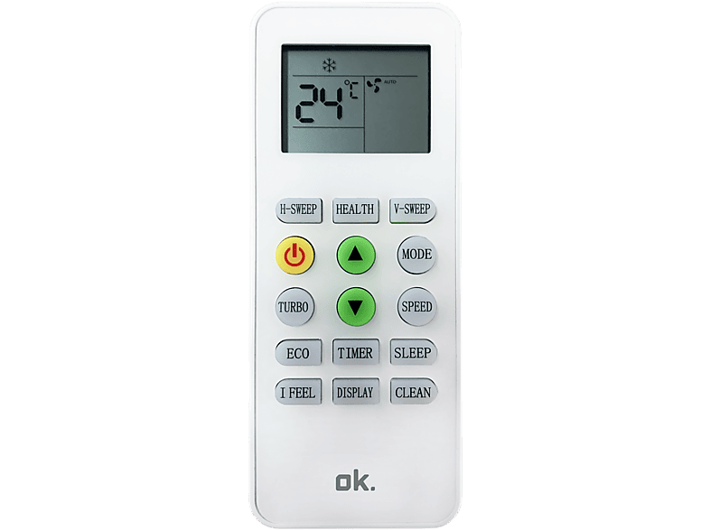 Aire acondicionado Split 1 x 1 - OK . OAC 18226 ES SET, 4500 fg/h, DC Inverter, Auto Limpieza, Temporizador, Blanco