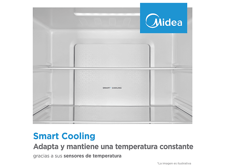 Frigorífico dos puertas - Midea MDRT489MTE01E, No Frost, 172.4 cm, 338 l, Inverter, Smart Cooling, Blanco