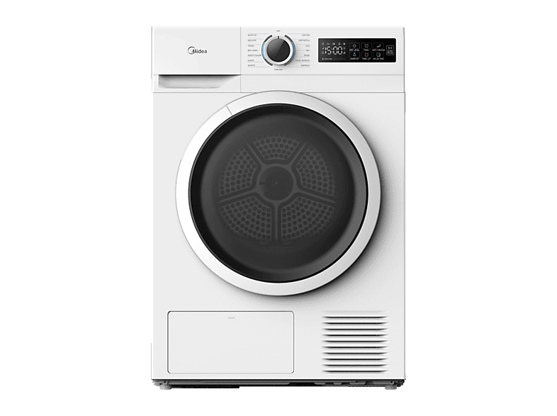 Secadora bomba de calor - Midea MD110H80/W-ES, 8 kg, 15 Programas, My Cycle, Antiarrugas, Blanco