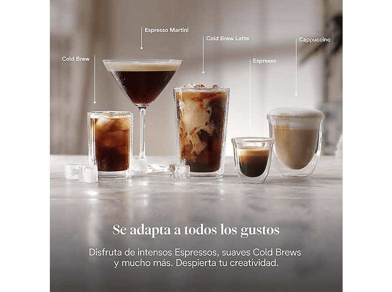 Cafetera express - De Longhi, De'Longhi EC890.WI Dedica Duo Cold Brew, 15 bar, 1450 W, 1.1 l, Capacidad para 2 tazas, Blanco