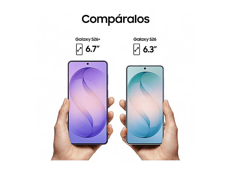 Móvil - Samsung Galaxy S26, Violeta, 512 GB, 12 GB RAM, 6.3" FHD+, Exynos 2600, 4300 mAh, Android 16