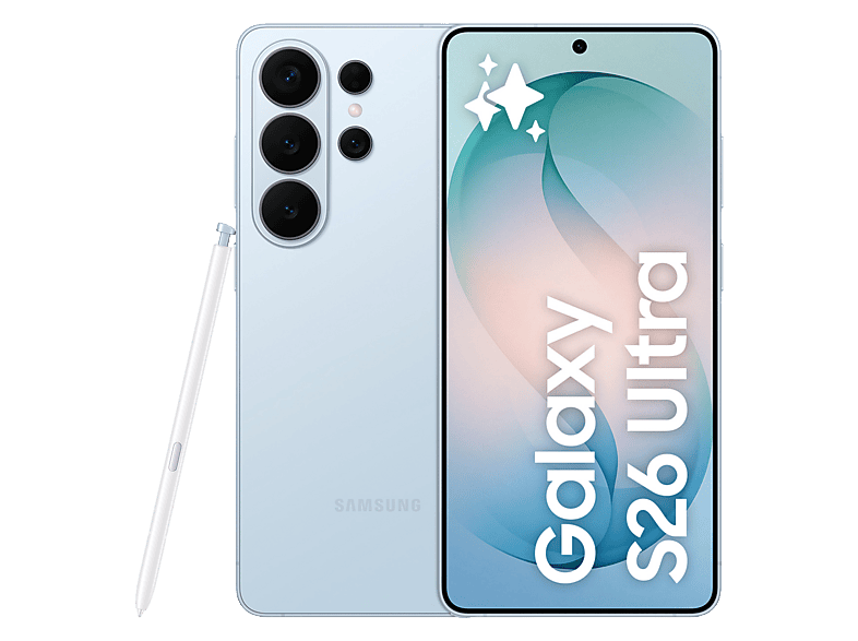 Móvil - Samsung Galaxy S26 Ultra, Azul Cielo, 512 GB, 12 GB RAM, 6.9" QHD+, Qualcomm Snapdragon 8 Elite Gen 5, 5000 mAh, Android 16