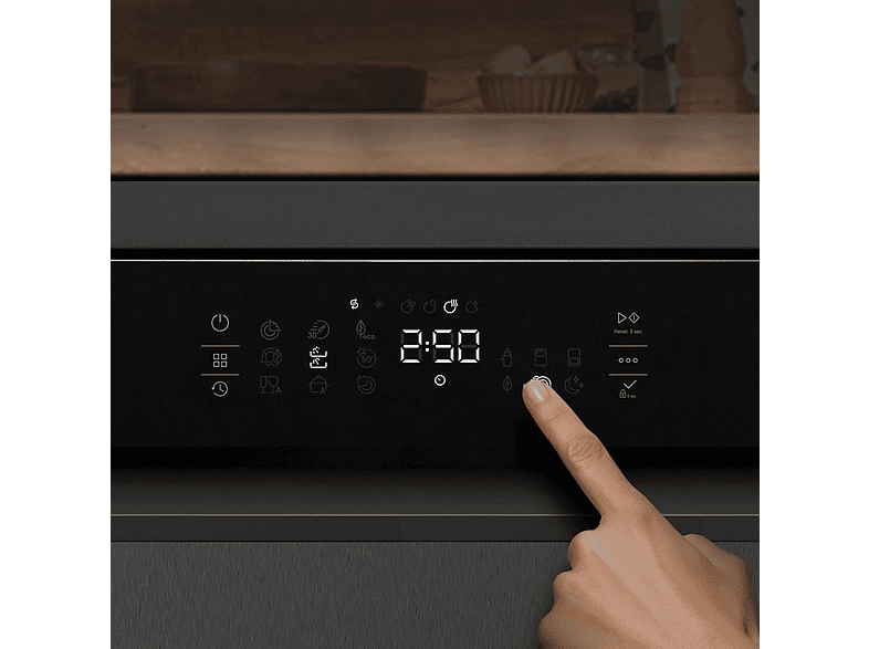 Lavavajillas - Cecotec Bolero Aguazero 6800 Dark, 14 cubiertos, Clase A, Inverter Plus Duo, 8 programas, SteamMax, BlueWater, O2 Dry, Negro