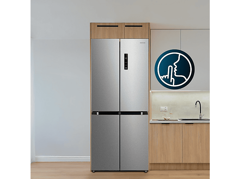 Frigorífico americano - Cecotec Bolero CoolMarket 4D 474 Inox E, T474 L, Total NoFrost, Fresh Flex, Compresor Inverter, Ultrasilencioso 35 dB