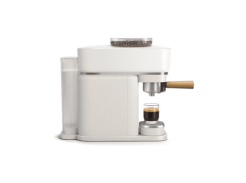 Cafetera express - Philips Baristina BAR302/20, De grano, Molinillo cerámico, 16 bares, Depósito 1,2L, Blanca con portafiltro madera, Espresso en 60 s