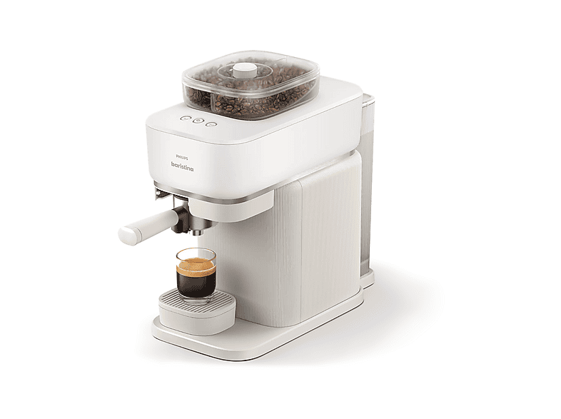 Cafetera express - Philips Baristina Variety BAR320/00, 16 Bar, 2 Compartimentos Grano, Molinillo Cerámico, Espresso y Lungo, 1,2 L, 3 Años Garantía