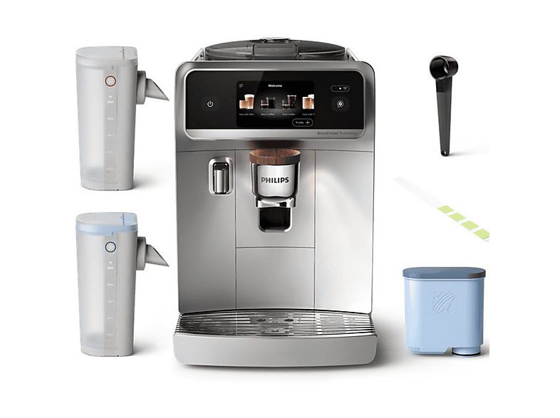 Cafetera superautomática - Philips Café Aromis EP8757/20, 15 Bar, 54 Bebidas, LatteGo Pro, SilentBrew, AquaClean, 1,9 L, 8 Perfiles, 3 Años Garantía