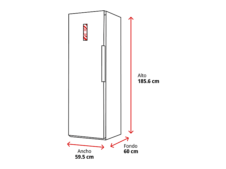 Congelador vertical - Hisense FT3K310SEWE1, 312 l, 185.6 cm, Kitchen Fit, Wi Fi, Blanco