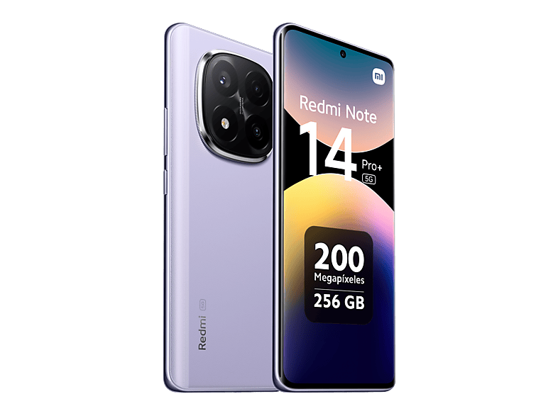 Móvil - Xiaomi Redmi Note 14 Pro+, Lavender Purple, 256 GB, 12 GB RAM, 6.67" AMOLED, Snapdragon® 7s Gen 3 Mobile Platform, 5110 mAh