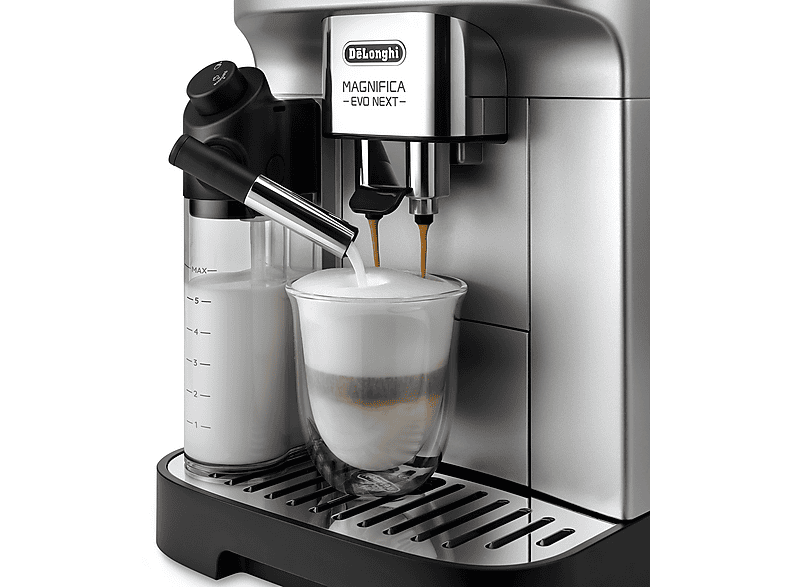 Cafetera superautomática - De Longhi, De'Longhi Magnifica Evo Next ECAM 310.80.SB, 1450 Watt, 15 bar, Molinillo integrado, Depósito de leche