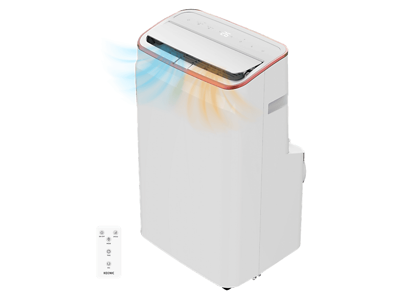 Aire acondicionado portátil - Koenic KAC 12126 W ES Mobile Air conditioner, 4 modos, 400 m³/h, Temporizador 1-24 h, Modo noche, Oscilación, Blanco