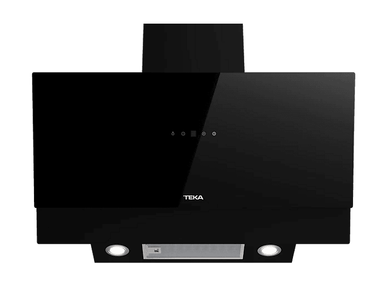 Campana decorativa - Teka DVM 97370 TOS BK, 4 Velocidades, 650 m³/h, 89.6 cm, Extracción perimetral, Negro