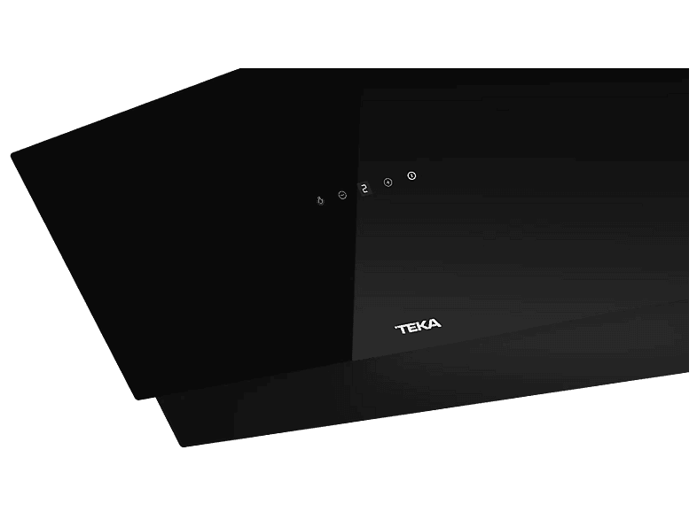 Campana decorativa - Teka DVM 97370 TOS BK, 4 Velocidades, 650 m³/h, 89.6 cm, Extracción perimetral, Negro