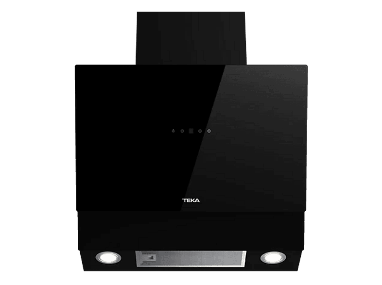 Campana decorativa - Teka DVM 67370 TOS BK, 3 Velocidades + intensiva, 650 m³/h, 60 cm, Extracción perimetral, Negro