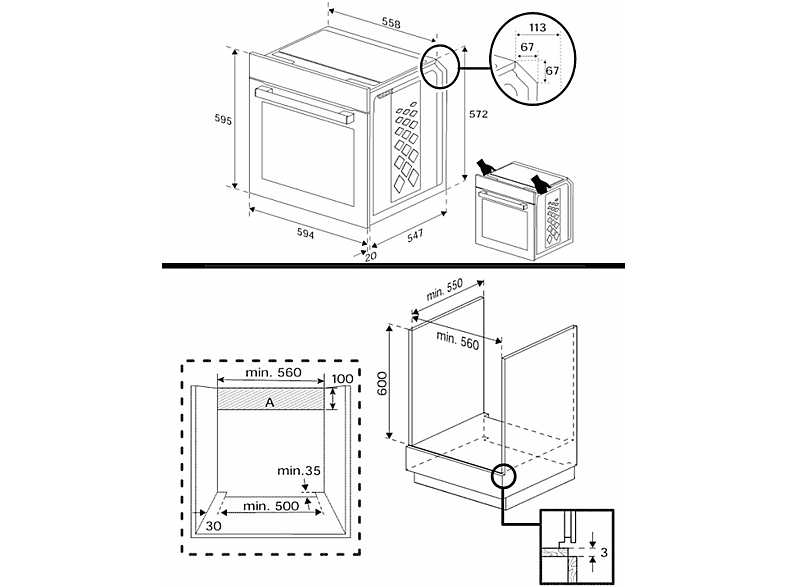 Horno - Beko BBIMA13302BMPEC, Multifunción, Pirolítico, 72 l, 59.4 cm, AeroPerfect™, Función AirFry, Negro