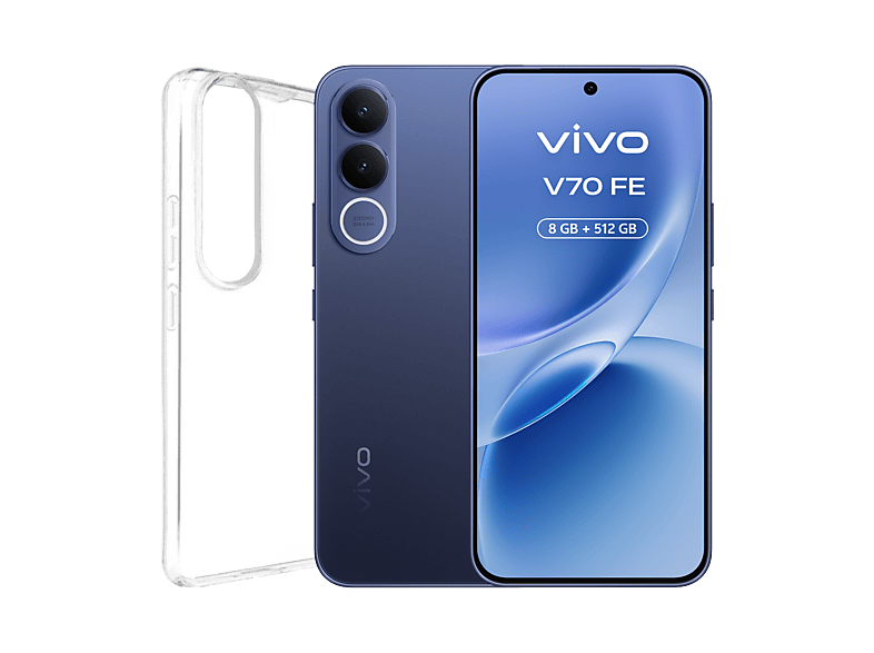 Móvil - Vivo Bundle V70 FE, Ocean Blue, 512GB, 8GB RAM, 6.83" AMOLED, Dimensity 7360-Turbo, 7000 mAh