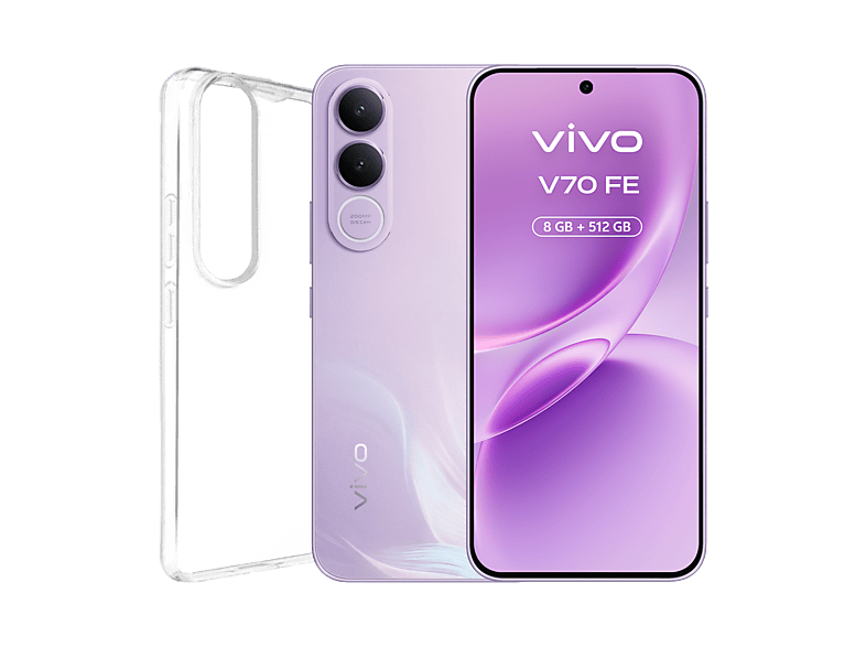 Móvil - Vivo Bundle V70 FE, Muse Purple, 512GB, 8GB RAM, 6.83" AMOLED, Dimensity 7360-Turbo, 7000 mAh
