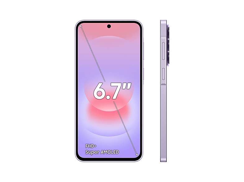 Móvil - Samsung Galaxy A37, Violeta, 256 GB, 8 GB RAM, 6.7" FHD+, Exynos 1480, 5000 mAh, Android 16