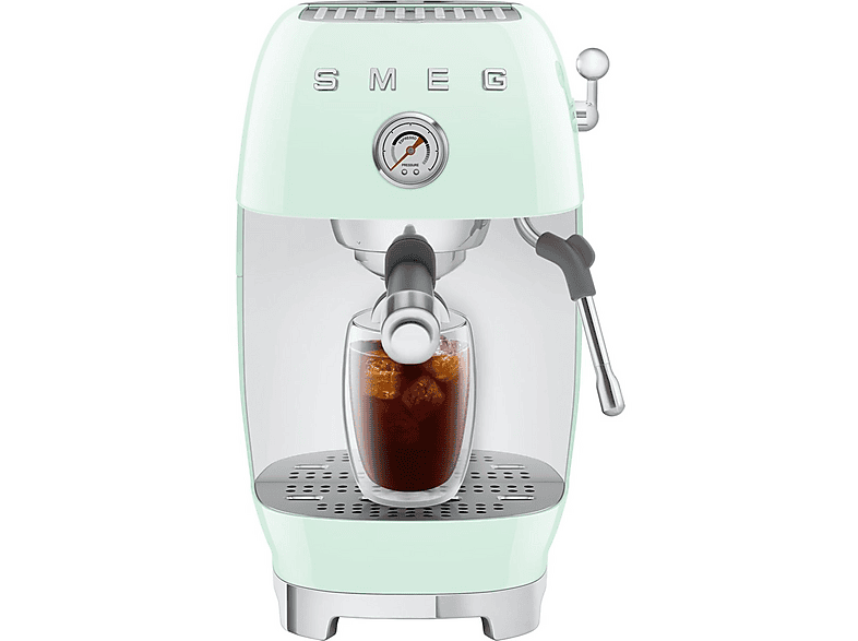 Cafetera espresso - Smeg ECF03PGEU, 15 bar, 1650 W, Verde pastel