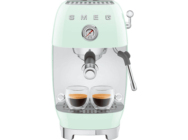 Cafetera espresso - Smeg ECF03PGEU, 15 bar, 1650 W, Verde pastel