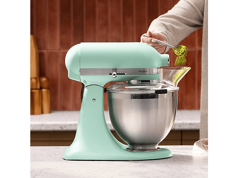 Robot amasador - KitchenAid Artisan 5KSM195PSESD, 300 W, 4.7 l, Asa ergonómica, Menta