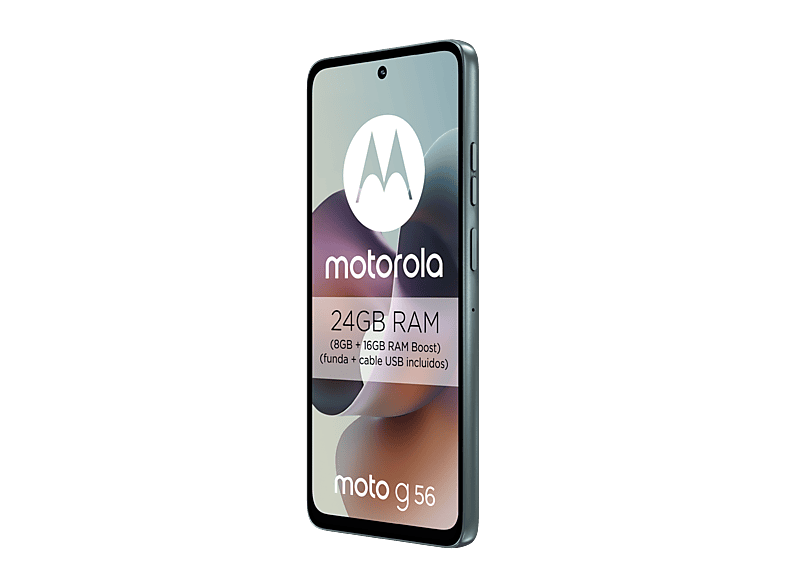 Móvil - Motorola G56, Gris, 256 GB, 8 GB RAM, 6.72" Full HD+, MediaTek Dimensity 7060, 5200 mAh, Incluye Watch Fit
