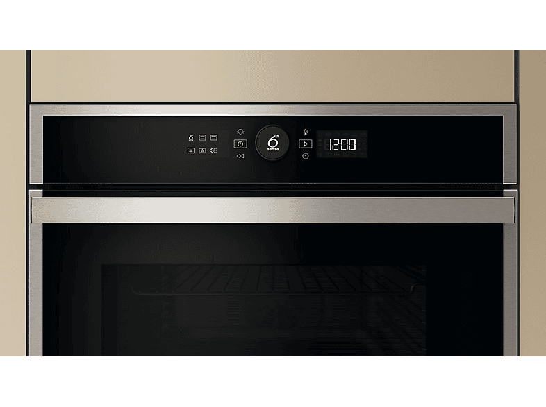 Horno - Whirlpool WOI4S8PM1XA, Multifunción, Pirolítico e hidrolítico, 73 l, 59.5 cm, Tecnología 6th Sense, Steam+, Air Fry, Inox