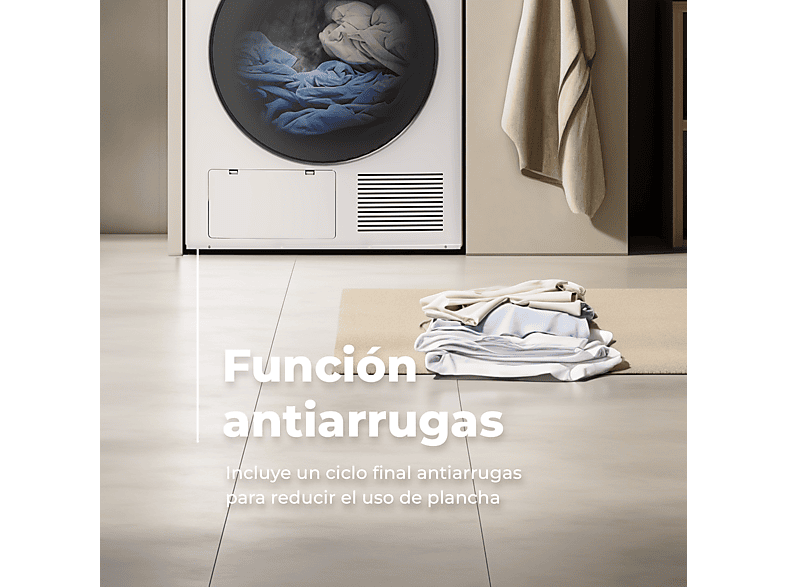 Secadora bomba de calor - Evvo S8X D, 8 kg, 16 programas, Inoxidable