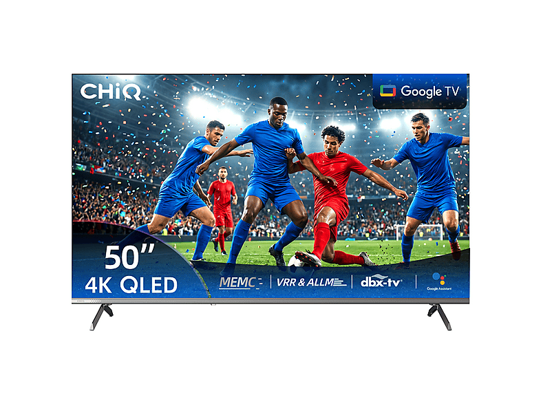 TV QLED 50" - Chiq U50QST, UHD 4K, Smart TV, DVB-T2 (H.265), Negro