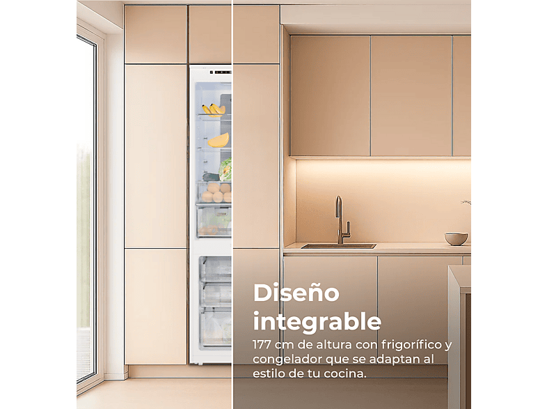 Frigorífico combi - Evvo Fi62, No Frost, Altura 177 cm, Capacidad 218 l, Blanco
