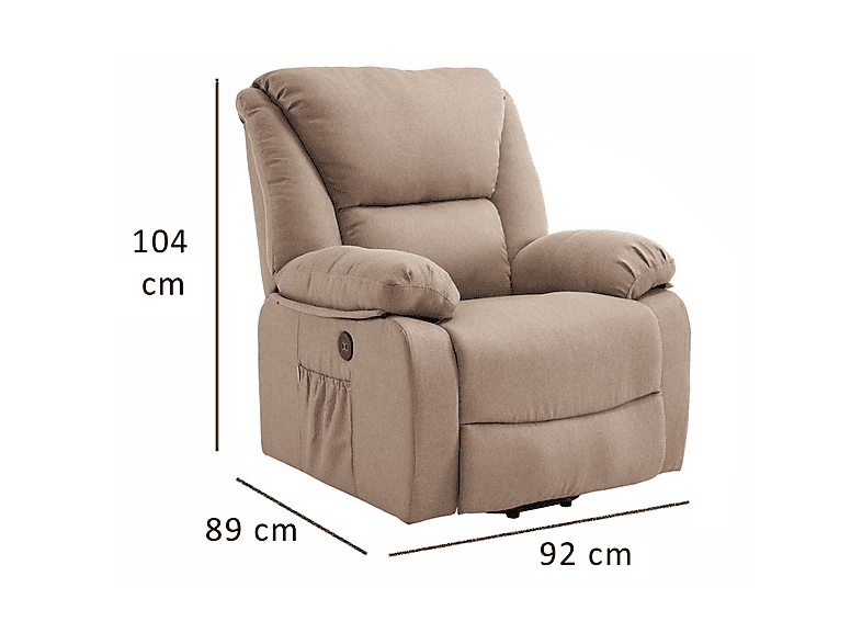 Sillón levanta personas - Eco-De STELVIO ECO-8520UP TG GRIS, Función calor, Peso máximo 100 kg