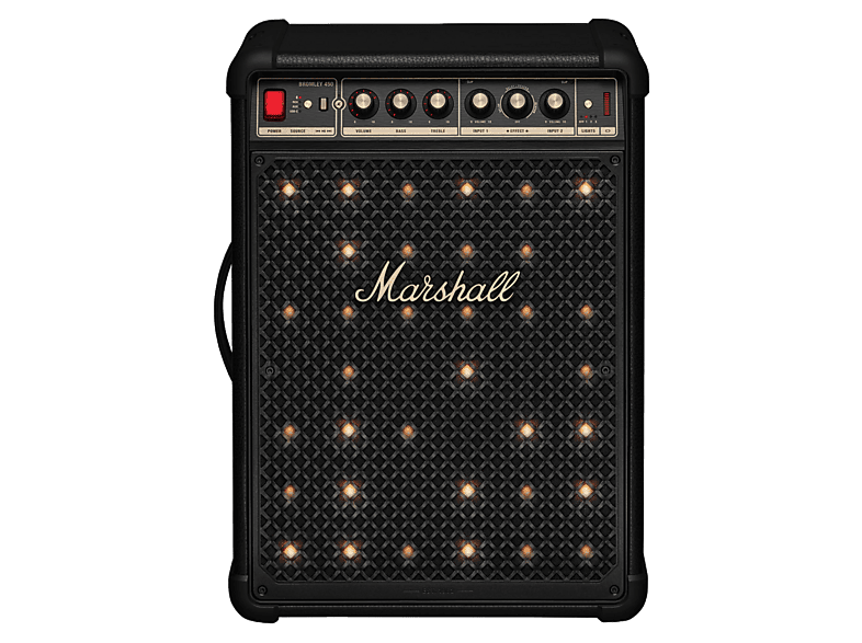 Altavoz bluetooth - Marshall Bromley 450, Con batería, Autonomía 40h, 9600mAh, Para fiestas, Modo estéreo, Indicador LED, Resiste agua, Control táctil