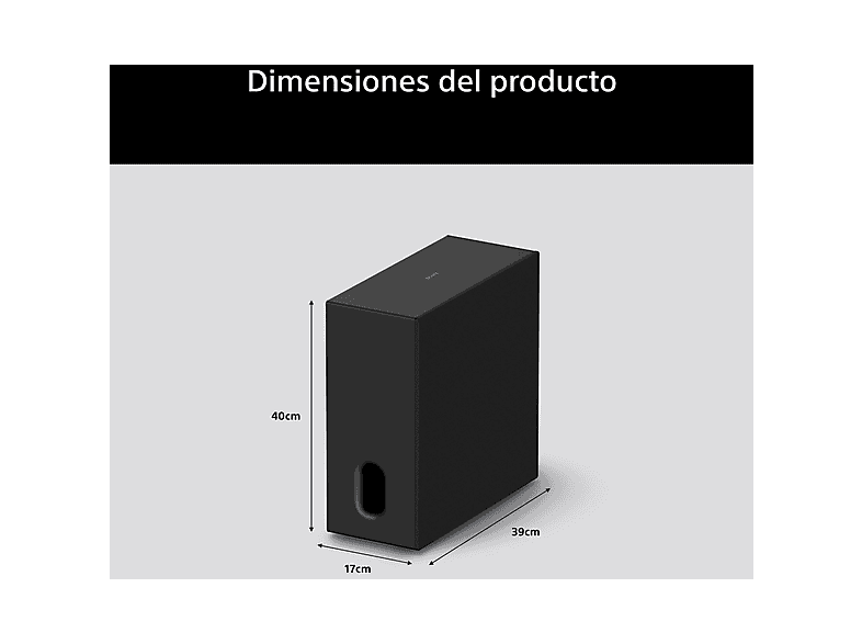 Subwoofer - Sony BRAVIA Theatre Sub 8, 300 W, Inálambrico, Graves profundos, Fácil configuración/control, Compacto, Diseño de 2 posiciones, SW8, Negro