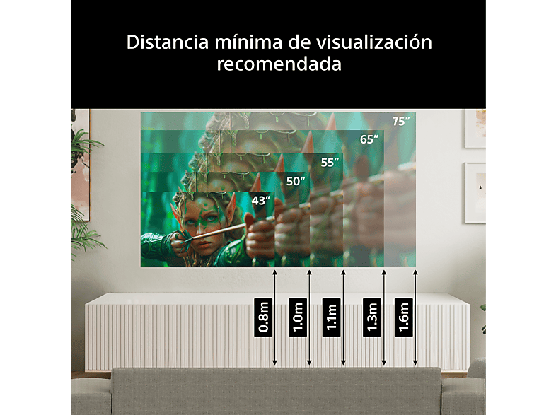 TV LED 43" - Sony BRAVIA 2 II, Direct LED, 4K HDR Processor X1, Smart TV (Google TV), TDT HD, DVB-T2, Dolby Atmos, Chromecast, Eco, 43S25M2