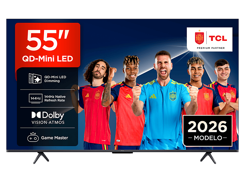 TV QD-Mini LED 55" - TCL 55P8L, UHD 4K, TCL AiPQ Pro Processor, Smart TV, DVB-T2, Negro