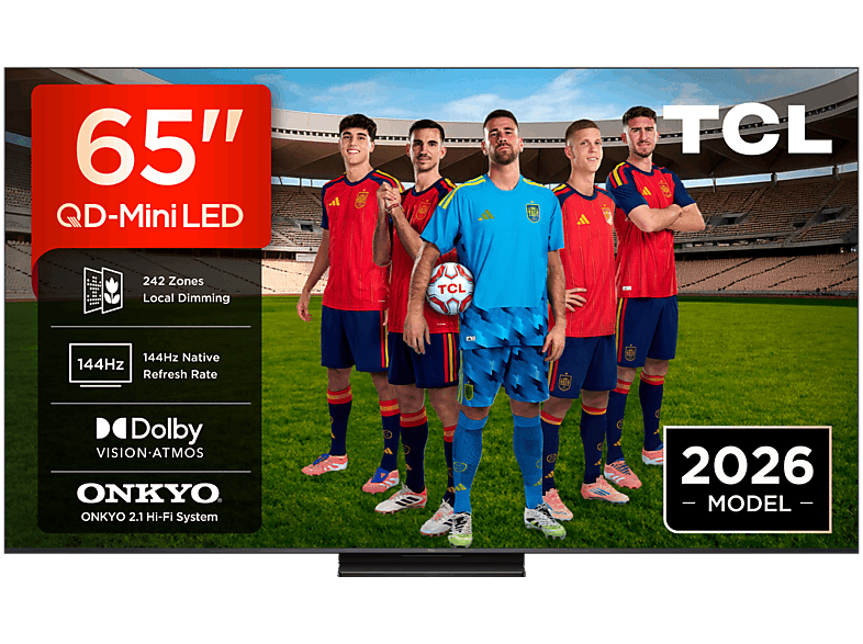 TV QD-Mini LED 65" - TCL 65C6K Pro, UHD 4K, TCL AiPQ Pro Processor (MT9653), Smart TV con Google TV, Dolby Vision-Atmos, Negro
