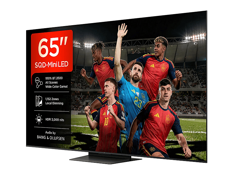 TV SQD-Mini LED 65" - TCL 65C7L, QLED 4K, TSR AiPQ, Smart TV, DVB-T2 (H.265), HDR 3000 nits, Dolby Vision y Atmos, Negro
