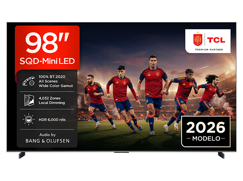 TV SQD-Mini LED 98" - TCL 98C8L, UHD 4K, MT9655, Smart TV, DVB-T2, Negro