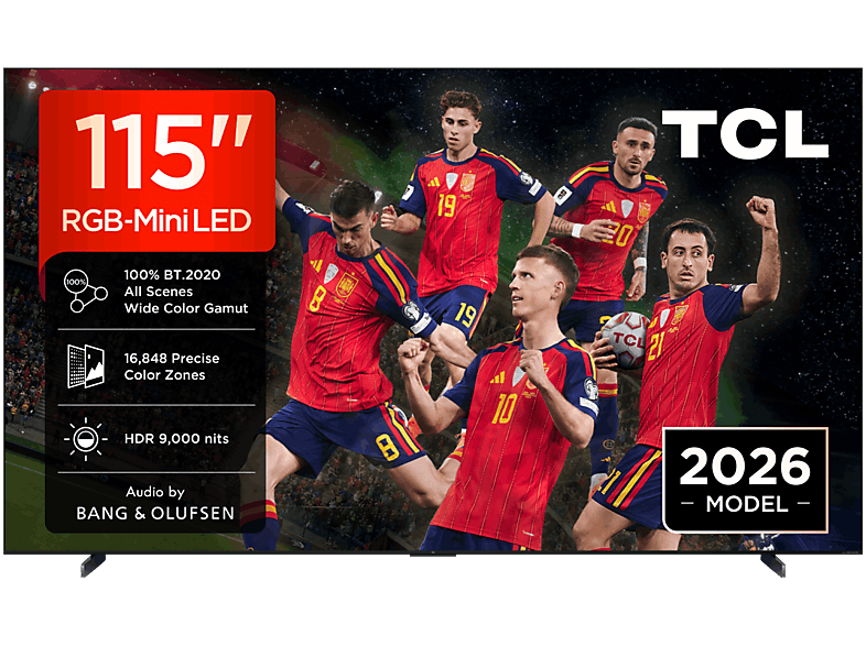 TV RGB Mini LED 115" - TCL 115RM9L, UHD 4K, TCL AiPQ Pro Processor, Smart TV con Google TV, 144 Hz, Negro
